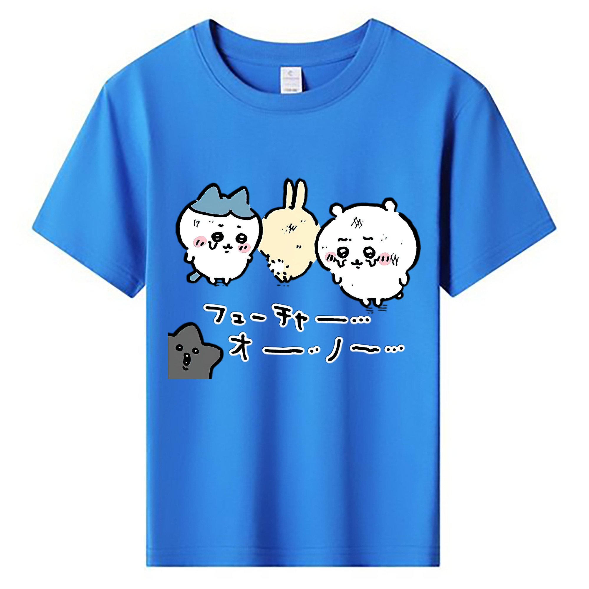 （画像用） ちいかわ ハチワレ Chii-kawa hachiware 綿100％キッズTシャツ（フロントプリント）